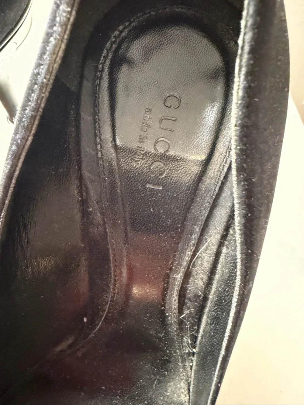Gucci Black Open-Toe Stiletto Heels with Crystal-Embellished Horsebit - Picture 9 of 9